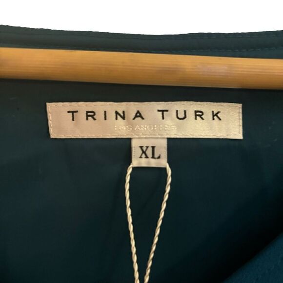 Trina Turk NWT Enamel 3/4 Bell Sleeve Chic Feminine Loose Flowy Top X Large - Picture 6 of 11